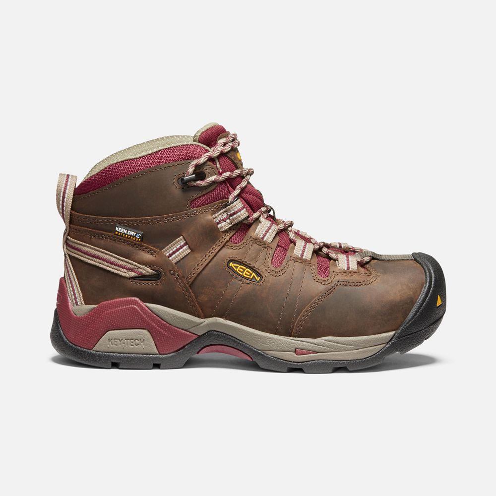 Keen Trekking Bot Kadın Kahverengi - Detroit Xt Waterproof (Steel Toe) - Türkiye VAKY09687